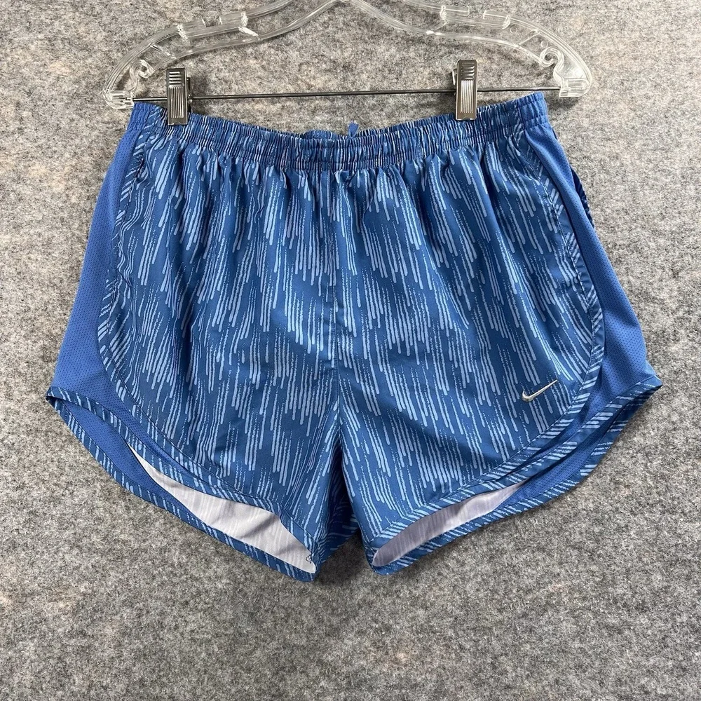 Nike Dri Fit Running‎ Shorts Womens Med Blue Pocket Lined 3